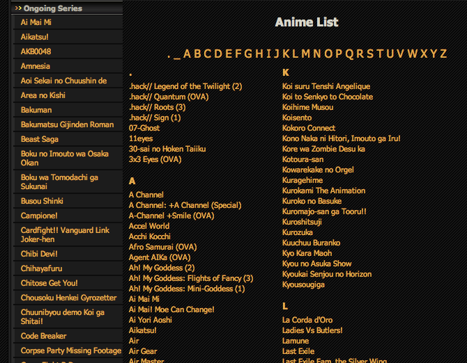 AnimeReady's database had over 800 series available